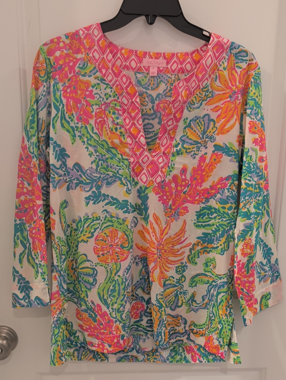 Lilly Pulitzer Amelia island Casa Marina Tunic Bright Tropical Island Beach Vaca